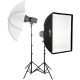Impact - Two Monolight Umbrella Softbox Kit (120 VAC)