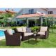 Caoimhe Espresso 4-Piece Resin Wicker Conversation Set w/ Cushion
