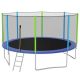 12 ft. Trampoline for Kids with Safety Enclosure Net, Ladder d 8 Wind Stakes, Spring Cover Padding
