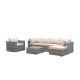 Grey 7-Piece Wicker Patio Conversation Sectional Seating Set with Beige Cushions