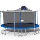 DIRECT WICKER MINISO 16-ft Round Blue Trampoline w/ Safety Enclosure Net and Basketball Hoop