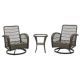 3-Piece Wicker Outdoor Bistro Set with Gray Cushions