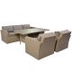4-Piece Wicker Patio Conversation Sectional Set with CushionGuard Gray Cushions