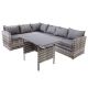 3-Piece Wicker Patio Conversation Set with Gray Cushions WBY-AHYHYH045