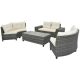 8-Piece Wicker Patio Conversation Sectional Seating Set with Beige Cushions