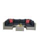 Leisure 7-Piece Wicker Outdoor Sectional Set w/ Black Cushions