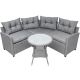 4-Piece Wicker Patio Furniture Set w/ Light Gray Cushions