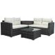 Outdoor 4-Piece Wicker Patio Conversation Set w/ Beige Cushions - WBY-WY000172AAA