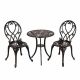 Freestyle Orange Casual Brown 3-pc Cast Aluminum Round Outdoor Bistro Set