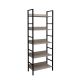 Luxen Home 63-inch Black/Beige Metal 5-shelf Etagere Bookcase w/ Open Back
