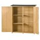 55.10 in. W x 20 in. D x 63.80 in. H Natural Wood Outdoor Storage Cabinet with Double Lockable Doors