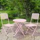 3-Piece Pink Patio Premium Steel Bistro Set with Foldable Table and Chairs