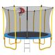 Yellow and Blue 12 ft. Trampoline with Safety Enclosure Net, Basketball Hoop and Ladder