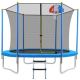 Blue 8 ft. Trampoline with Safety Enclosure Net, Basketball Hoop and Ladder