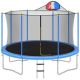 Blue 12 ft. Trampoline with Safety Enclosure Net, Basketball Hoop and Ladder.