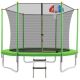 Green 10 ft. Trampoline with Safety Enclosure Net, Basketball Hoop and Ladder