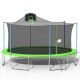 Green and Blue 16 ft. Trampoline with Enclosure Net and Ladder-Metal