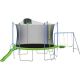 Blue and Green 12 ft. Trampoline with Swing and Landder-Metal WYBAGAIN-110