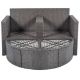 2-Piece All-Weather PE Wicker Sectional Set Outdoor Half-moon Sectional Furniture Set with Gray Cushion