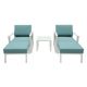5-Piece Aluminum Patio Conversation Set with Turquoise Cushions