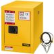 VEVOR 17 in. W x 17 in. D x 22 in. H Flammable Storage Safety Cabinet Adjustable Shelf Steel Yellow Outdoor Storage Cabinet