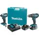 Makita 18-Volt LXT Lithium-Ion Cordless Combo Kit (2-Piece) Hammer Drill/Impact Driver w/ (2) Batteries (4.0Ah), Charger, Case