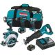 Makita 18V LXT Lithium-Ion Cordless Combo Kit (5-Tool) with (2) 3.0 Ah Batteries, Rapid Charger and Tool Bag