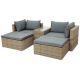 5-Piece Wicker Patio Conversation Sectional Seating Set with CushionGuard Gray Cushions
