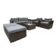 6-Piece Wicker Patio Conversation Sectional Seating Set with Gray Cushions YJ-BFBS365S