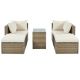 Wateday 5-Piece Wicker Patio Conversation Set with Beige Cushions