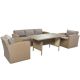 Wateday 4-Piece Wicker Patio Conversation Sectional Seating Set with Gray Cushions YJ-BFBS449S