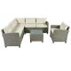Wateday 5-Piece Wicker Patio Conversation Sectional Seating Set with Beige Cushions YJ-BFBS465S