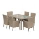 Willit 7-Piece Beige-Brown Wicker Outdoor Dining Set with Beige Cushion