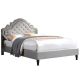 Kylie Modern Grey w/ Nailhead Trim King Tufted Bed