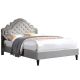 Kylie Grey w/ Nailhead Trim Modern Tufted Queen Bed