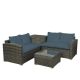 Brown 4-Piece Wicker Outdoor Sectional Set with Gray Cushions ZQP-SF5A
