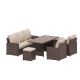6-Piece Brown Wicker Outdoor Patio Conversation with Cushions