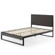 Zinus Christina Grey Upholstered King Platform Bed Frame w/ Headboard