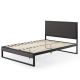 Zinus Christina Grey Upholstered Queen Platform Bed Frame with Headboard