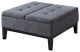 Simpli Home - Dover Square Polyurethane Faux Leather Bench Ottoman w/ Inner Storage - Slate Gray