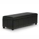 Simpli Home - Kingsley Rectangular Bonded Leather Bench Ottoman w/ Inner Storage - Midnight Black