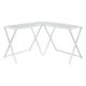 Walker Edison - L-Shaped Modern Glass Computer Desk - White