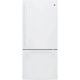 GE - 20.9 Cu. Ft. Bottom-Freezer Refrigerator - High Gloss White