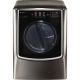 LG - SIGNATURE 9.0 Cu. Ft. 14-Cycle Smart Wi-Fi Electric Dryer with TurboSteam - Black stainless steel