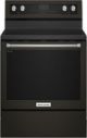 KitchenAid - 6.4 Cu. Ft. Self-Cleaning Freestanding Electric Convection Range - Black stainless steel