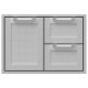 Hestan - AGSDR Series 30in. Double Drawer and Storage Door Combination - Stainless Steel