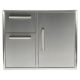 Coyote - 31in. Access Door and Double Drawer Combo - Stainless Steel