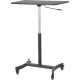 Victor - High Rise Mobile Adjustable Standing Desk - Silver/Black