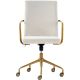 Elle Decor - Giselle Mid-Century Modern Fabric Executive Chair - Gold/Velvet Cream