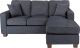 OSP Home Furnishings Russell L-Shape Sectional Sofa - Navy